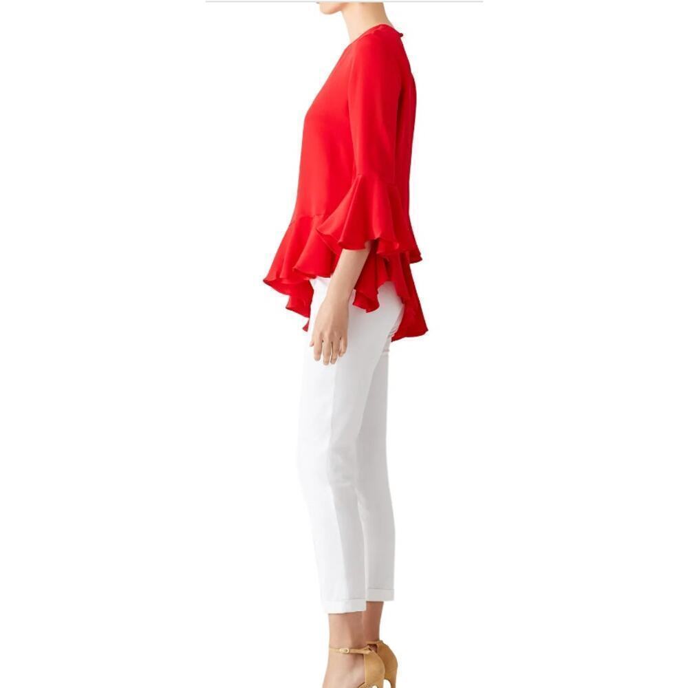 Alexis Red Stone top womens XS Cherry holiday festive formal asymmetrical hem - Picture 2 of 14